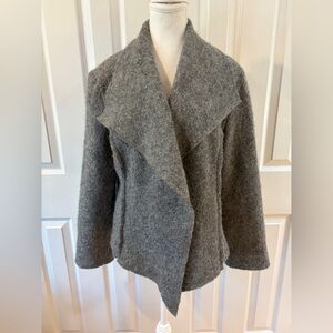Varma Gray Icelandic Wool Open Front Cardigan Size XL